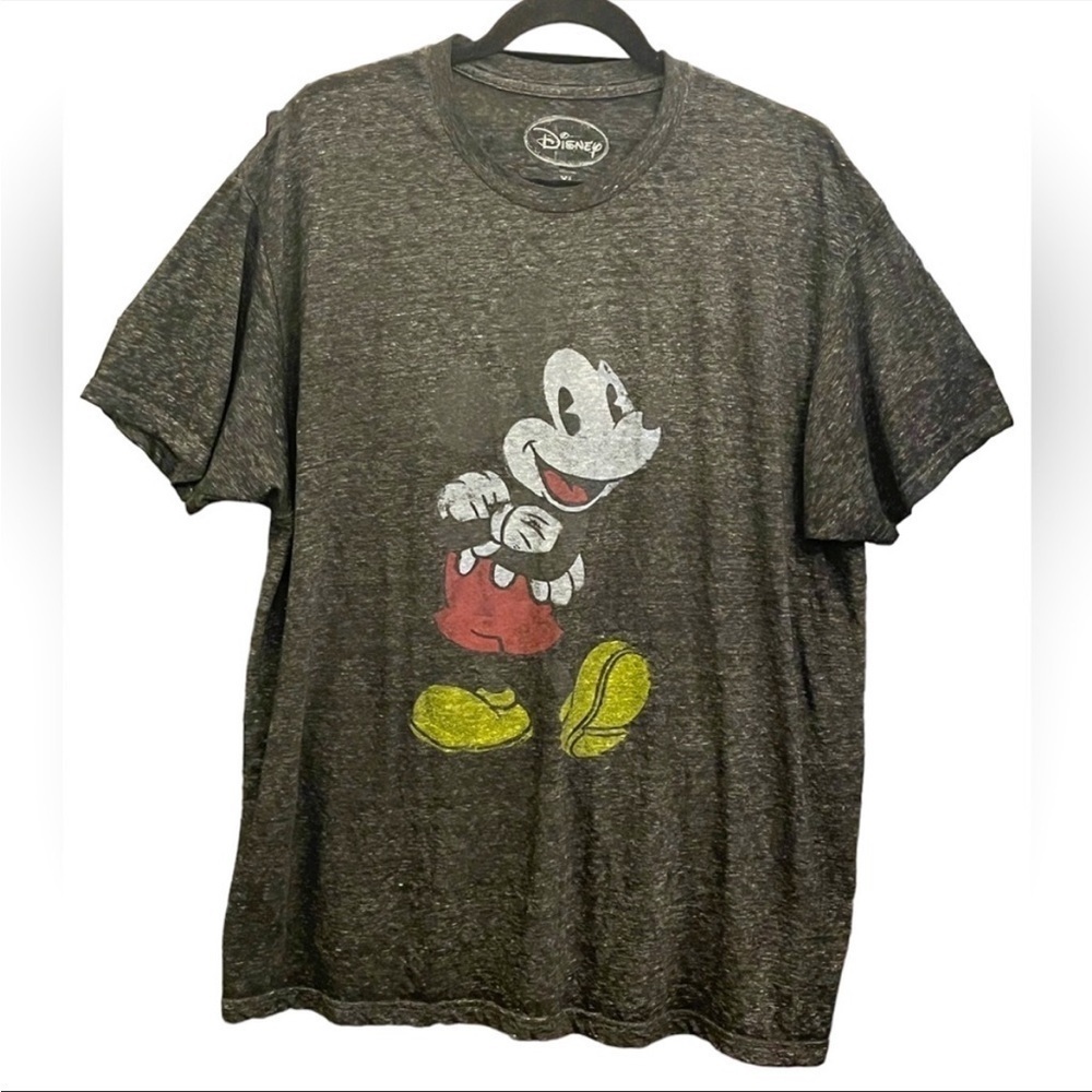 Disney Mickey Mouse Distressed Graphic Tee Black XL Vintage Style